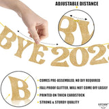 Glitter Gold Happy New Year Banner 10ft Bye 2025 Hello 2026 Party Decor