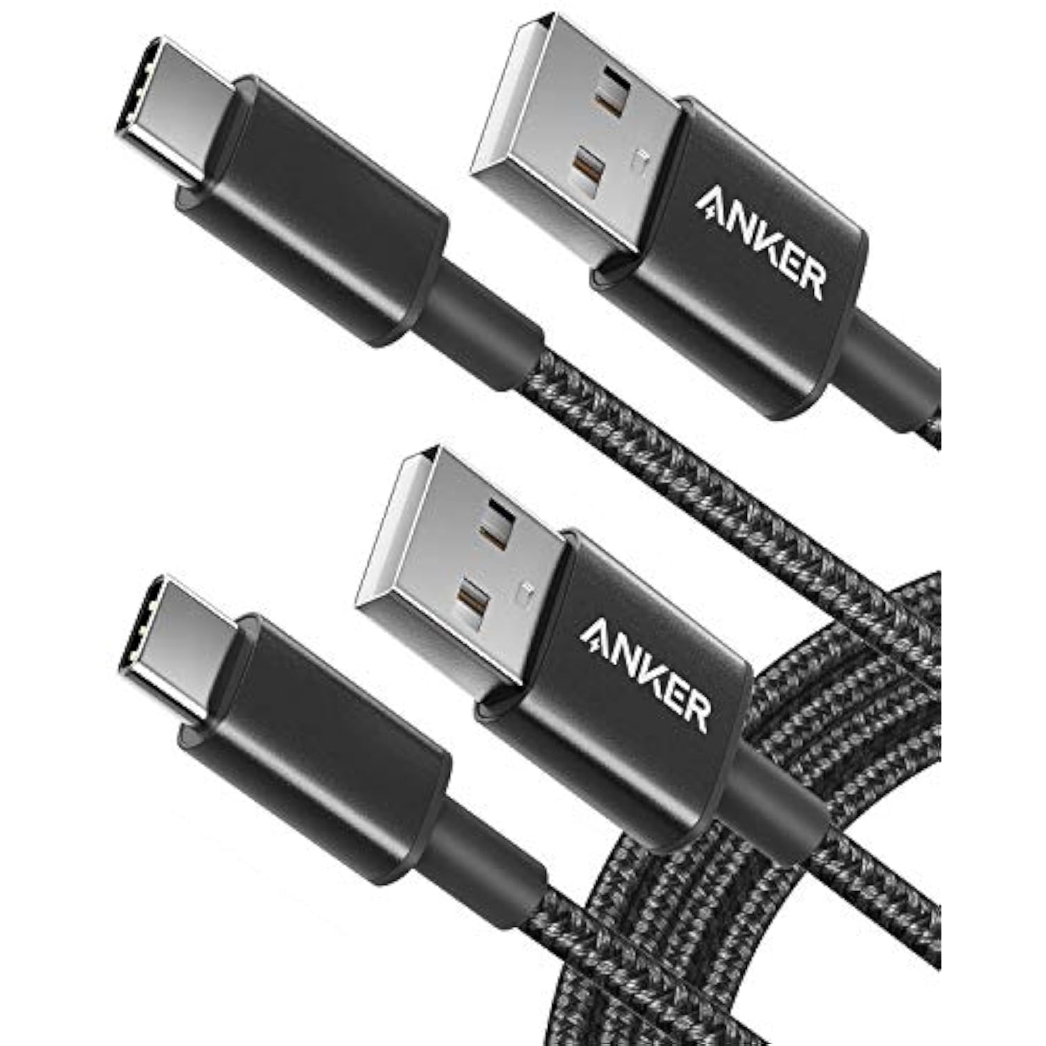 [2-Pack 6ft] USB A to USB C Charger Cable for Samsung, LG, Black (USB 2.0)