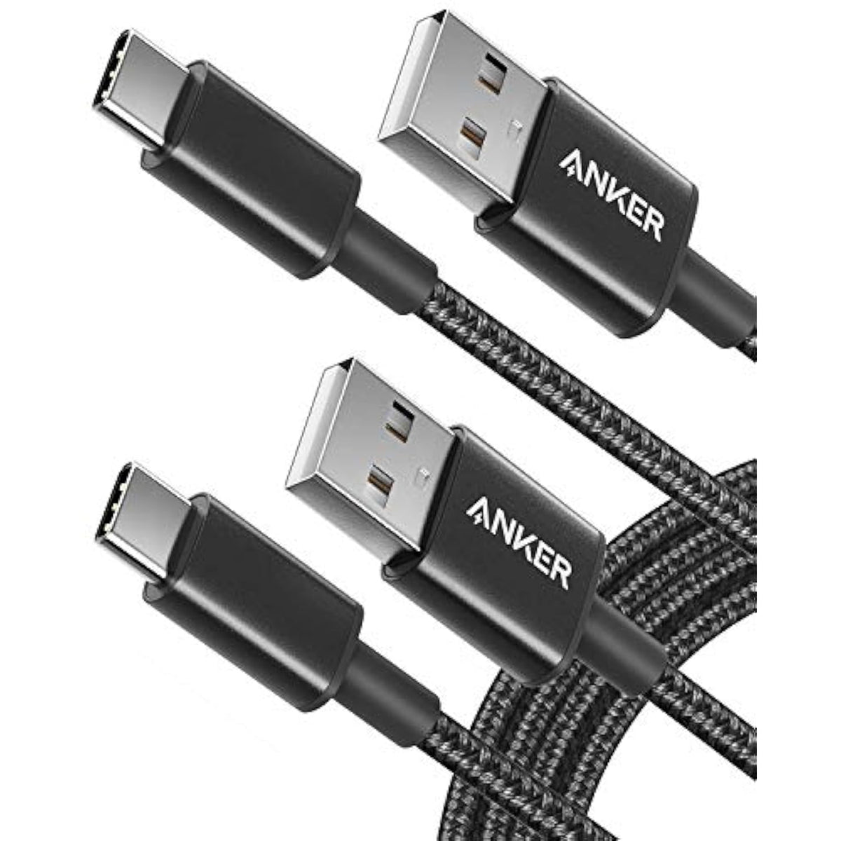 [2-Pack 6ft] USB A to USB C Charger Cable for Samsung, LG, Black (USB 2.0)