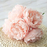 Artificial Peony For Home Decoration, 5 Pcs Faux Peonies With Stems, Silk Flowers Bouquet For Wedding Decoration And Flower Arrangement