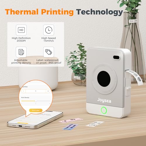 Op1 Label Maker Machine With Tape, Wireless Small Label Maker Bluetooth With Multiple Templates For Home School Office Organization, Thermal Sticker Printer Gray White