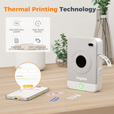 Op1 Label Maker Machine With Tape, Wireless Small Label Maker Bluetooth With Multiple Templates For Home School Office Organization, Thermal Sticker Printer Gray White