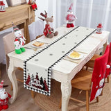 Xmas Table Runner For Buffalo Plaid Christmas Decorations, Merry Christmas Tree Table Runner, Christmas Table Runners 72 Inches Long, Winter Table Runners For Christmas Table Decorations (Tree)