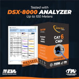 Cat6 Plenum (Cmp) 1000Ft Cable | 550 Mhz, 23Awg 4 Pair, Utp | Fluke Dtx-1800 A