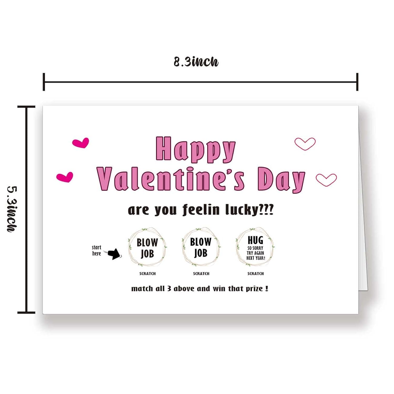Funny Happy Valentine’S Day Scratch Surprise Card For Him, Cheeky Sweet Valentines Day Card For Husband Boyfriend