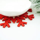 10Pcs Red Snowflake Felt Coasters Set Christmas Drink Coasters Cup Mat For Christmas Winter Party Decoration