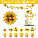 Sunflower Baby Shower Decorations, Baby Shower Decorations, Sunflower Themed Balloon It’S A Girl Backdrop Welcome Baby Glitter Banner Box Cutouts Cake Topper Daisy Sunflower Gold Yellow