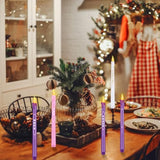 5 Pieces Led Flameless Advent Candle Set Christmas Battery Operated Candles With Words Hope Peace Joy Tall Catholic Pink White Purple Taper Candles For Church Advent Wreath Rituals