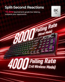 Cherry X Pixiu 98 8Khz Esports Gaming Mechanical Keyboard, 8000Hz Polling, Mx2A Red Switches, Tri-Mode Bluetooth/2.4G/Usb-C Wired, Hot-Swap Gasket Custom Keyboard With Knob, Pbt, Rgb Backlit