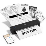 Inkless Portable Printer Wireless For Travel,Thermal Printer Supports 8.5" X 11" Us Letter&A4&A5,Compatible With Ios,Android, Laptop, Mt620,203 Dpi,Black