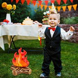 2 Pieces 18 Inch Inflatable Fake Campfire Camping Props Bonfire Party Decor Campfire Party Decorations Artificial Flame For Indoor Camping Overnight And Scene Setting