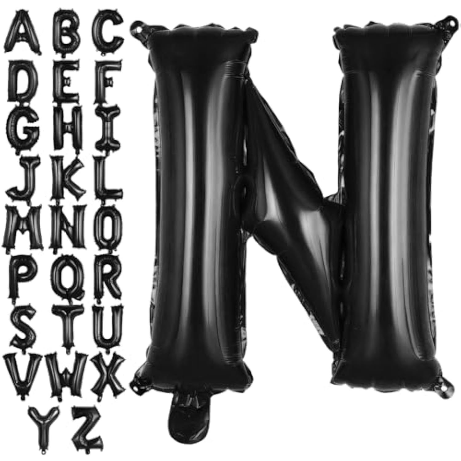 Black Letter N Balloons, 40 Inch Large Foil Letter Balloons, Custom Phrase Balloon For Birthday Party Wedding Anniversary Decoration (Black N)