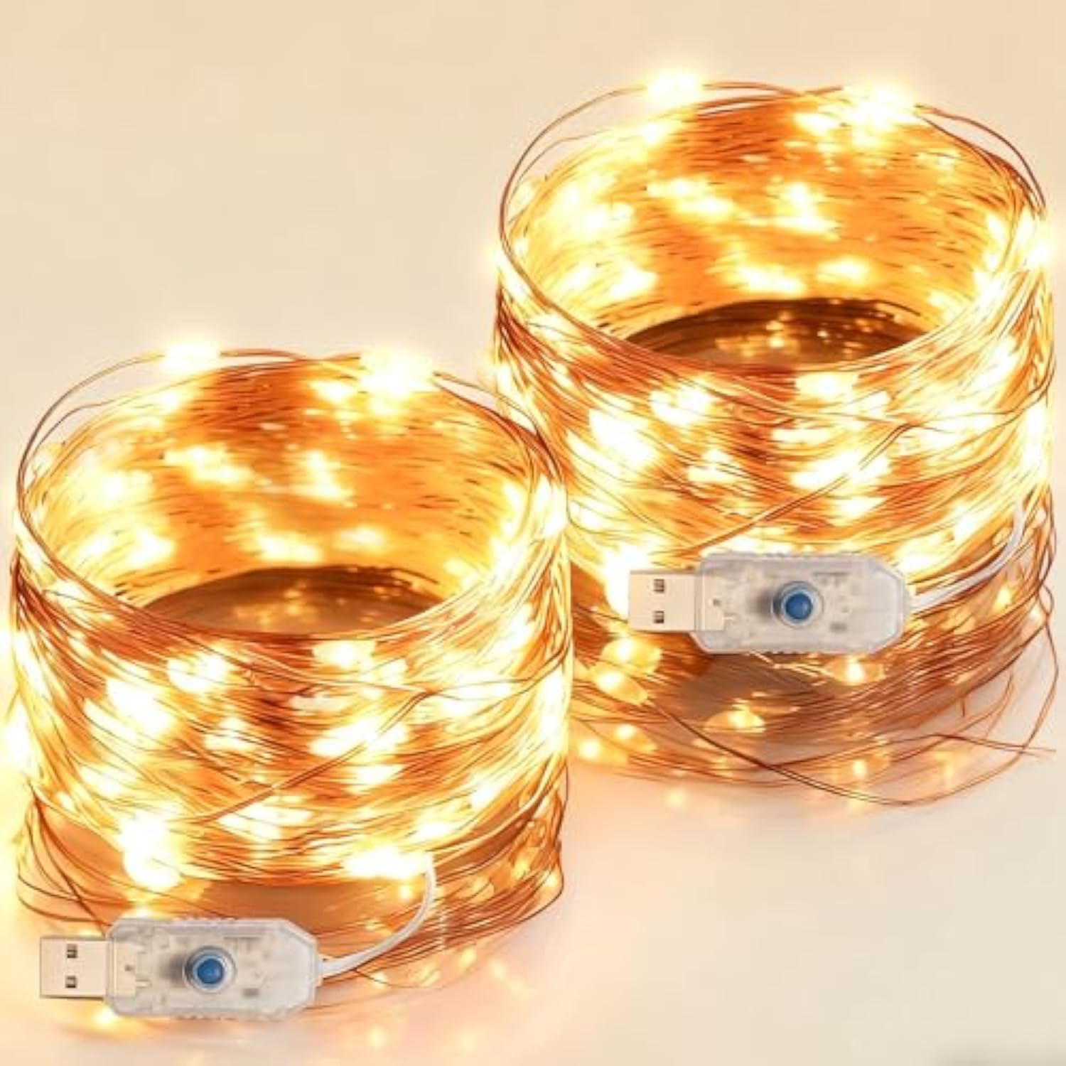 2 Pack Usb Fairy Lights, 33Ft 100 Led String Lights With Timer & 8 Modes - Usb Plug-In Indoor Mini Lights For Bedroom, W