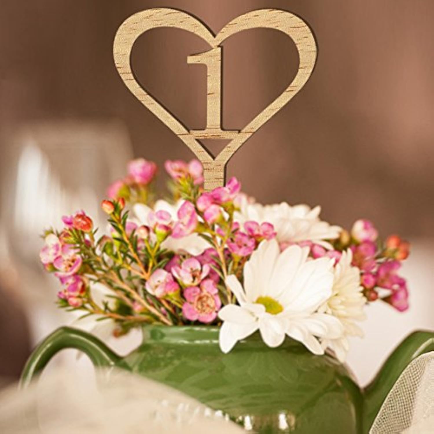 1-10 Table Number Cards, Wooden Wedding Table Decoration, 10Pcs