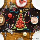 Cheers Firework 2025 Happy New Year Table Runner 13x72 Inch Party Decor