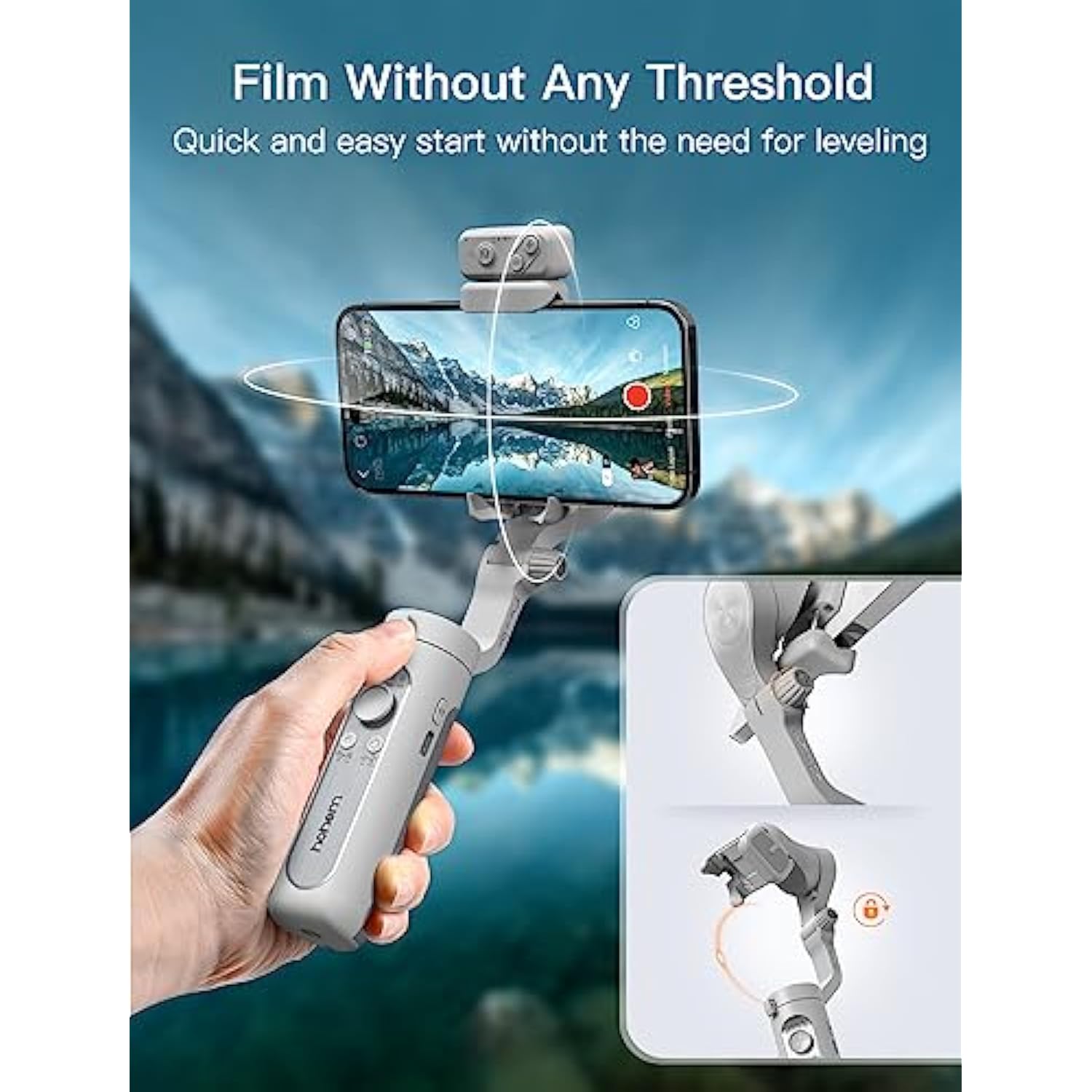Hohem Isteady Xe Kit Gimbal Stabilizer For Smartphone, 3-Axis Phone Gimbal, Magnetic Fill Light, Portable And Foldable, Stabilizer For Iphone & Android, One-Key Inception, Gimbal For Video Recording