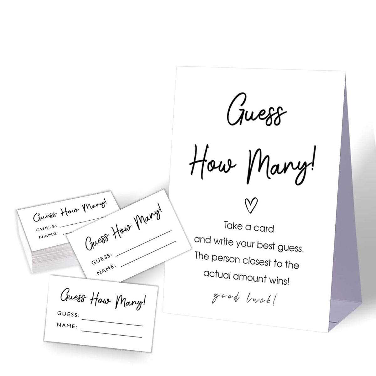 How Many Game,Neutral Baby Shower Decoration,Bridal Shower Game,Wedding Decoration,Gender Reveal Party Supplies,Birthday Party Games,1 Sign & 50 Guessing Cards Set-A56