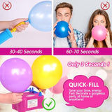 Idaodan Electric Balloon Pump, Portable Electric Balloon Blower Machine Balloon Air Pump Dual Nozzle Rose Red 110V 600W Balloon Inflator For Party Decorations