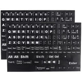 2 Pack English Keyboard Stickers Big Letter Full Set (120 Pcs), Universal Pc C
