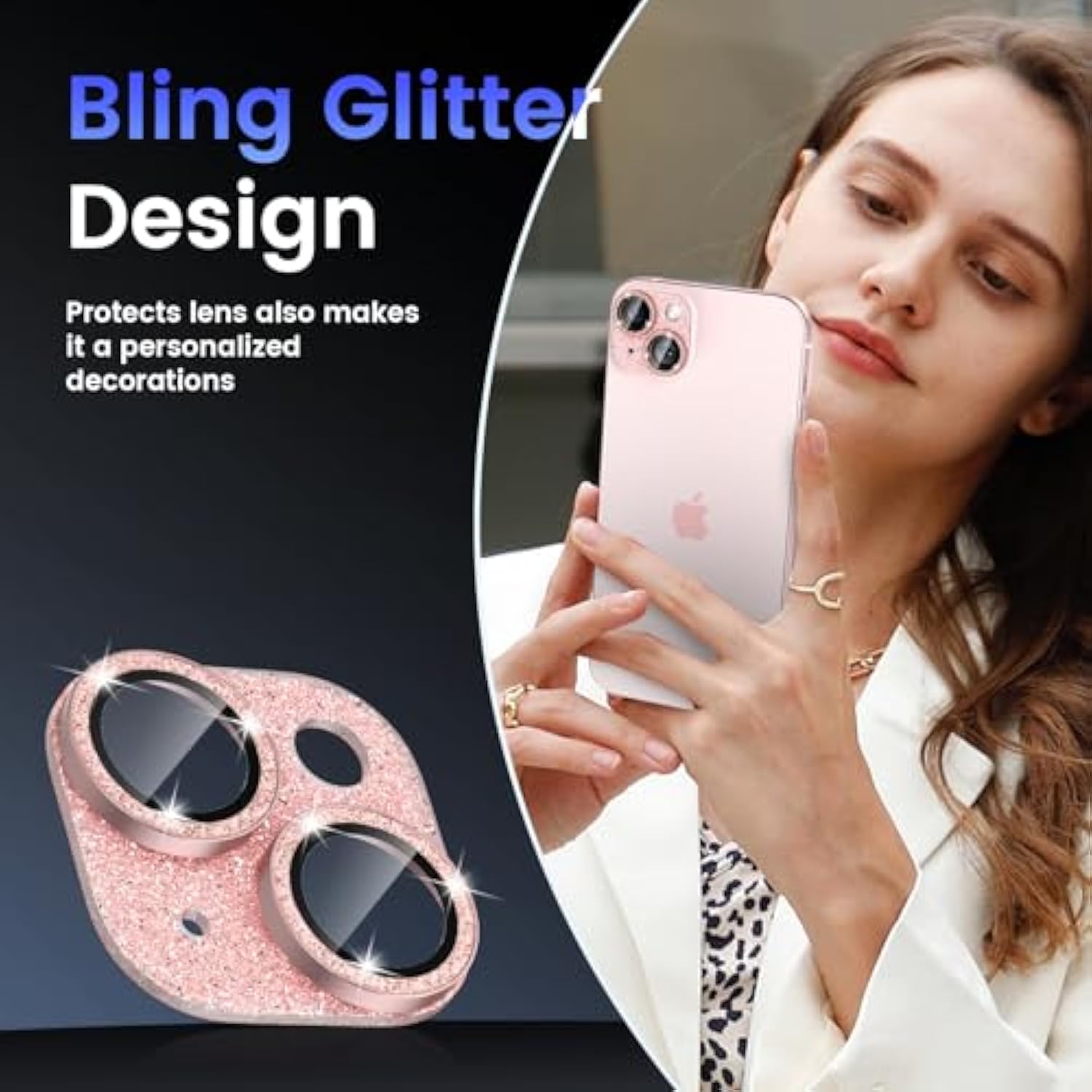 For Iphone 15 / Iphone 15 Plus Camera Lens Protector, Metal Aluminum Alloy Tempered Glass Cover Camera Screen Protector Accessories, Case Friendly For Iphone 15 / Iphone 15Plus 2023