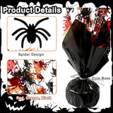 6pcs Halloween Table Centerpieces Spider Metallic Foil Glitter Decorations