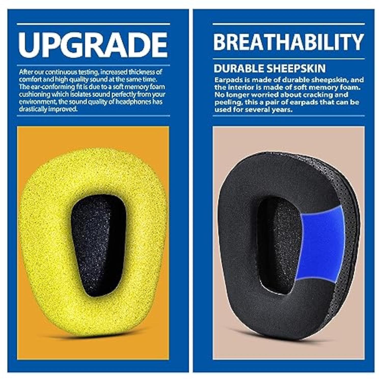 B450-Xt B550-Xt Kit Replacement Ear Pads Cushion Compatible With B450-Xt B550Xt Headset I B450 B550 Xt Accessories (Cooling Gel Foam/Sheepskin Leather)