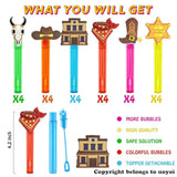 Western Cowboy Party Favors,24Pcs Cute Cowboy Bubble Wand For Western Birthday Party Supplies,Classroom Prizes Pinata Goodie Bag Stuffers Gifts