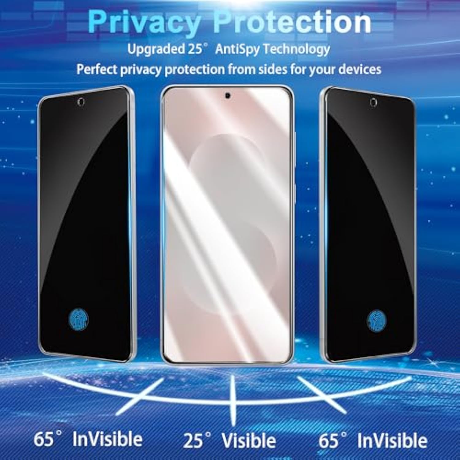 [2+2 Pack] Privacy Screen Protector Compatible With Galaxy S25 Edge 5G, Tempered Glass With Camera Lens Protector - Hd Clear - Bubble-Free - Anti-Spy - Scratch Resistant - Full Coverage