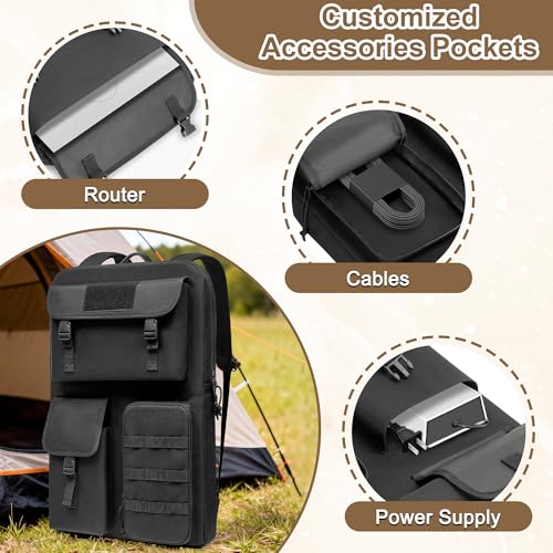 Carrying Case Compatible With Starlink Gen 3, Soft Travel Backpack Bag With Multi-Pocket For Starlink Satellite Dishes And All Accessories, Ideal For Outdoor, Rv Trip, Camping, Black