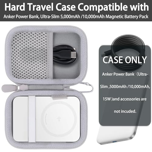 for Anker Nano Power Bank Ultra-Slim 5,000Mah & Maggo Power Bank 10K Case,Compatible with Anker A1665/A1664 Slim Magnetic Charger,Protective Carrying