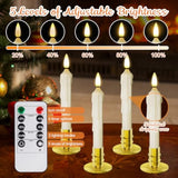Window Candles, 12 Pack Flameless Christmas Window Candle With 2 Remote Timers, Battery Operated Window Candles With Candle Holders & Suction Cups For Christmas Decoration
