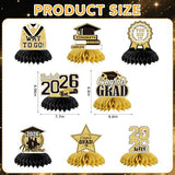 8 PCS Graduation Party Decorations Class of 2026 Honeycomb Centerpieces for Graduation Table Decor.