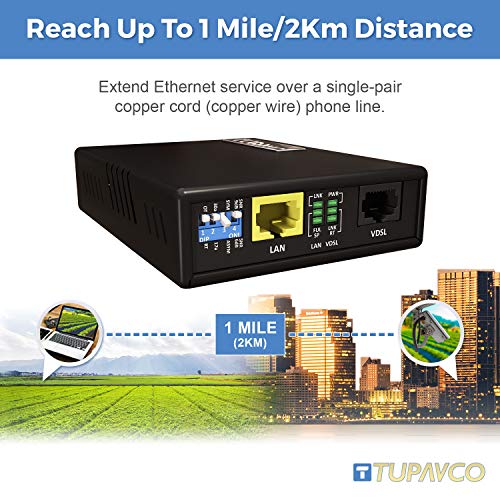 Ethernet Extender Kit - Network Cable Extension Up To 7000Ft (Plug & Play, Also Works With Phone Cable Or Twisted Copper Wire) Tex-100