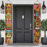 Hawaiian Luau Tiki Totem Porch Sign Banner Tropical Party Decorations