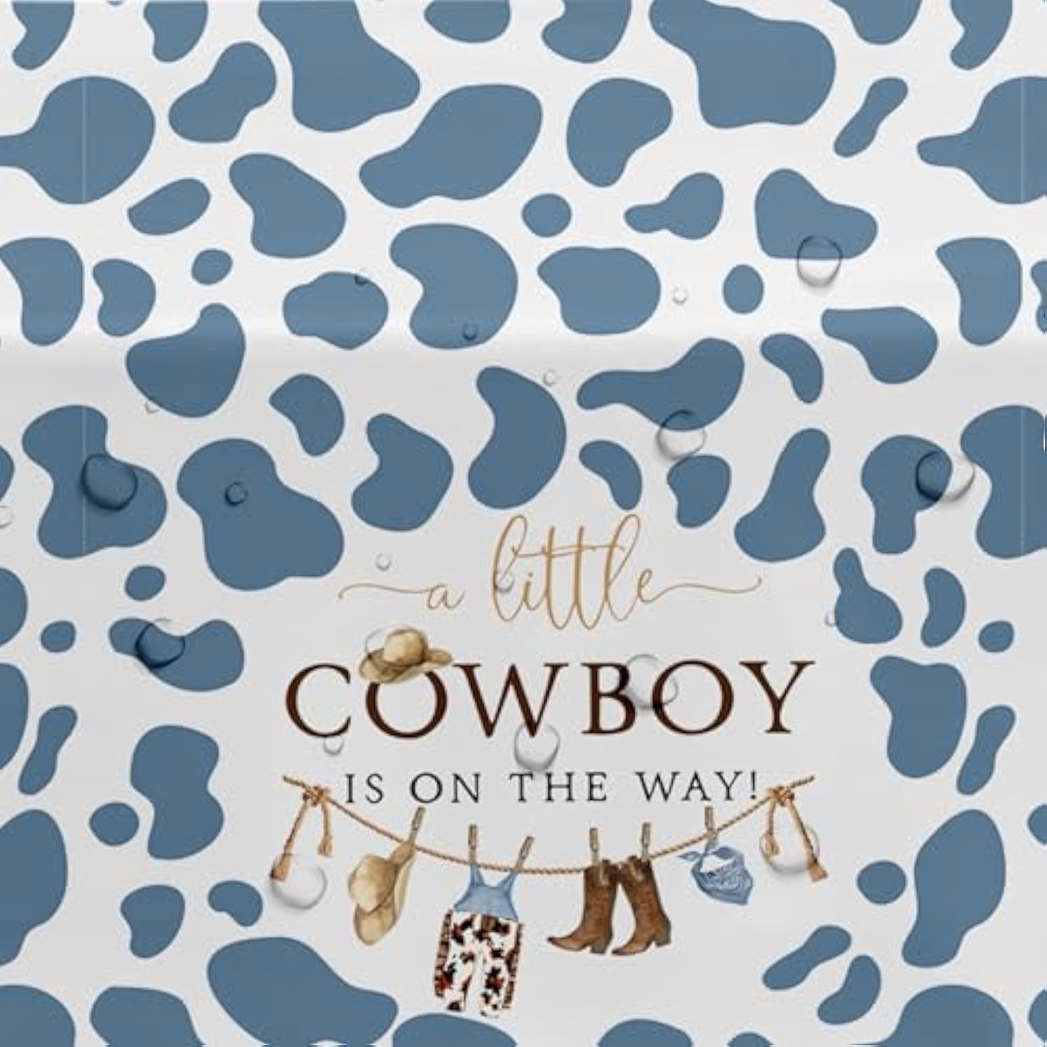 Western Cowboy Baby Shower Tablecloth Decorations - Disposable Little Cowboy Baby Boy Table Decorations Tablecover, Wild West Rodeo Baby Shower Supplies Table Cloth - 3 Pack (54In X 108In)