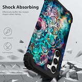 For Galaxy S23 Case 6.1" Display, 2023 Mandala In Galaxy Hybrid Protective Case | Shockproof, Heavy Duty Protection, Soft Silicone Rubber Bumper, Hard Plastic
