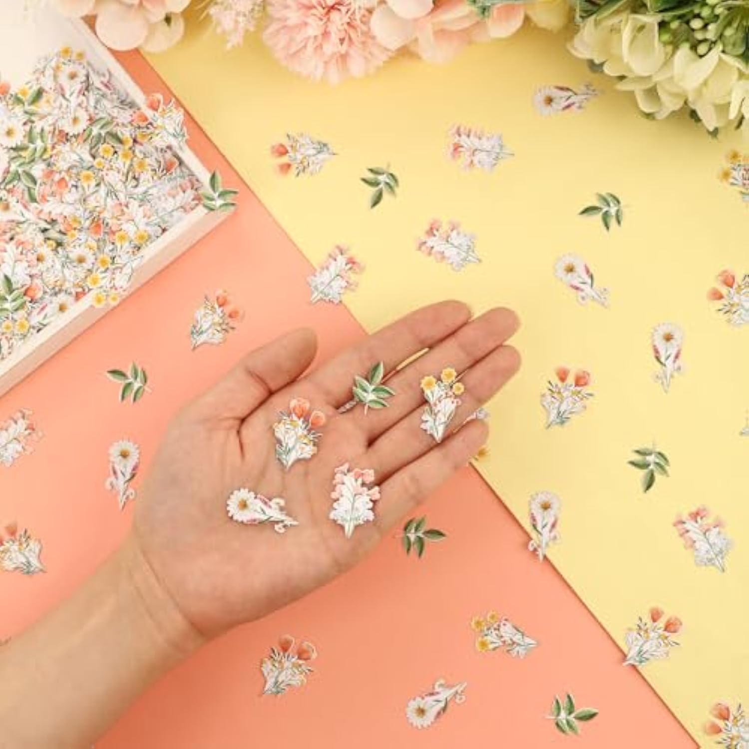 200 Pcs Wildflower Confetti For Girls, Wild Flower Paper Table Scatters, Pink Floral Flowers Table Decorations For Birthday Wedding Bridal Baby Shower Party Supplies
