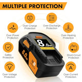 Upgraded 8000Mah 18V R840087 Lithium Battery Replacement For Ridgid 18V Battery R840085 R840083 R840084 130254003 Ac840086 Ac840089 Octane Drill-Compatible With Ridgid 18 Volt Charger-2 Pack