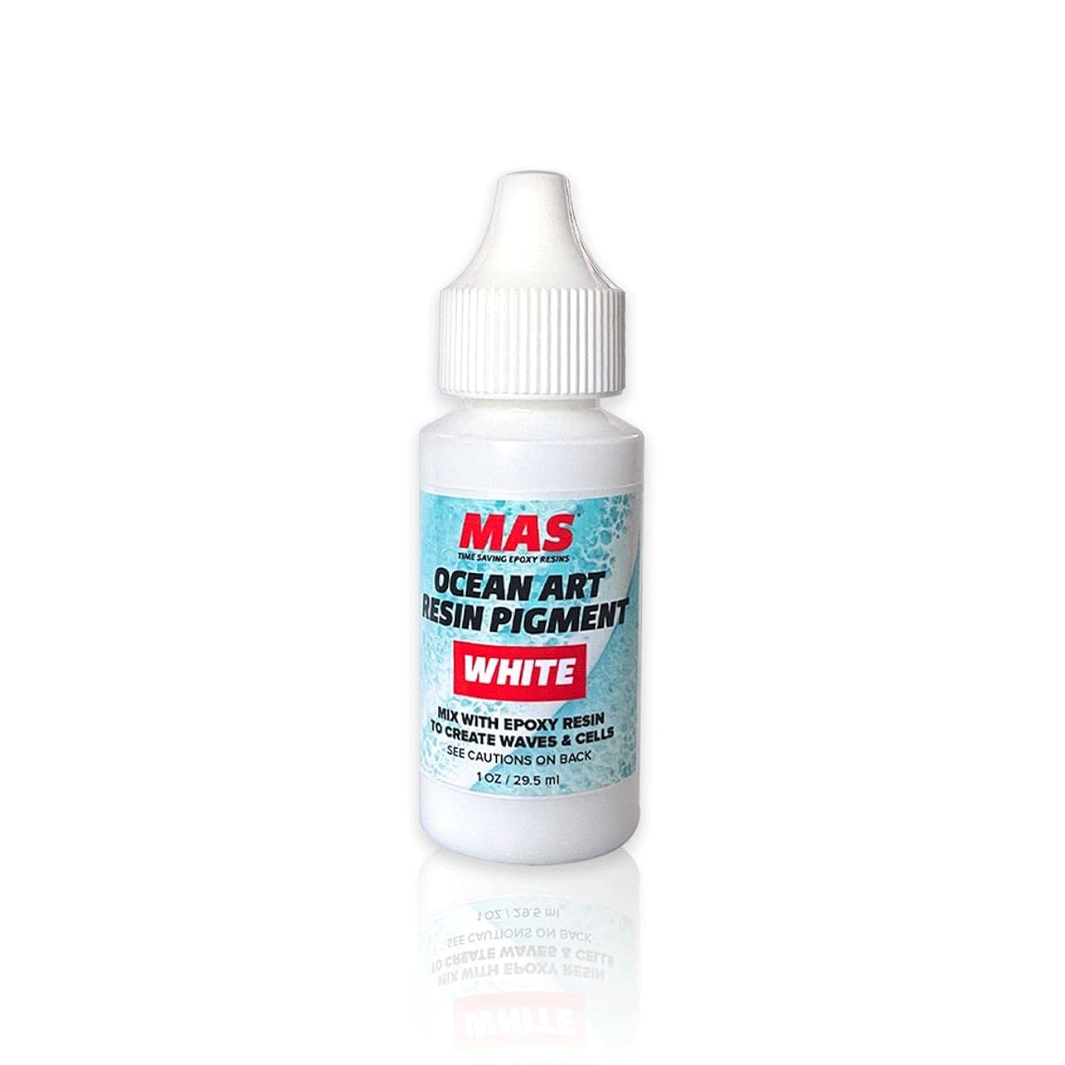 MAS Epoxies Ocean Art Resin Pigment, 1 Oz Bottle, Perfect for Creating Ocean Waves, White Pigment for Epoxy Water Effects on Countertops, Arts and Crafts, Jewelry, and Coasters Making