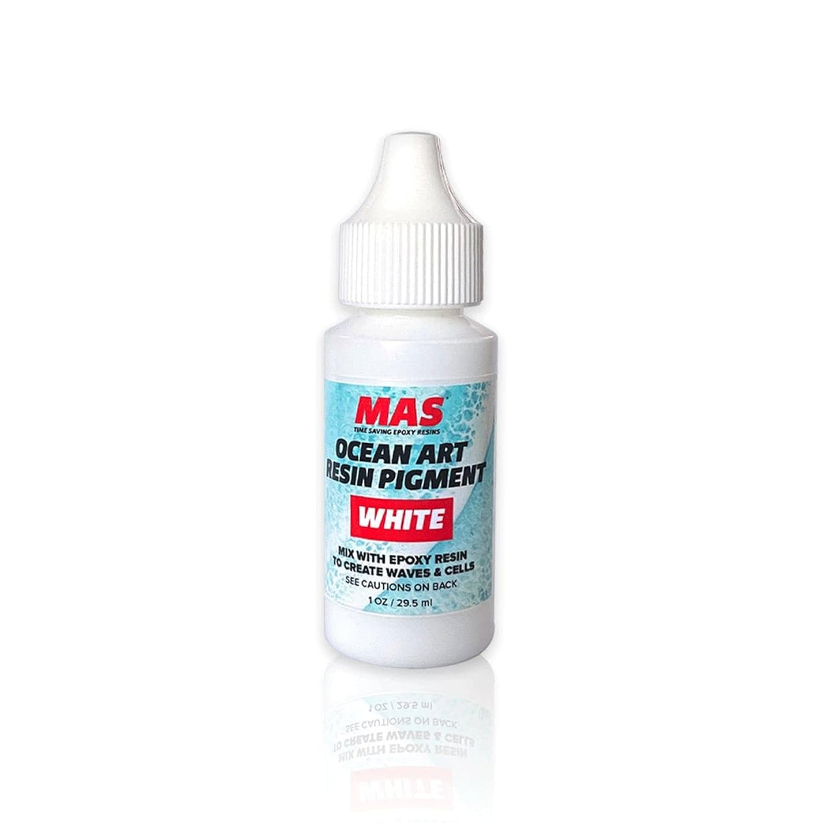 MAS Epoxies Ocean Art Resin Pigment, 1 Oz Bottle, Perfect for Creating Ocean Waves, White Pigment for Epoxy Water Effects on Countertops, Arts and Crafts, Jewelry, and Coasters Making