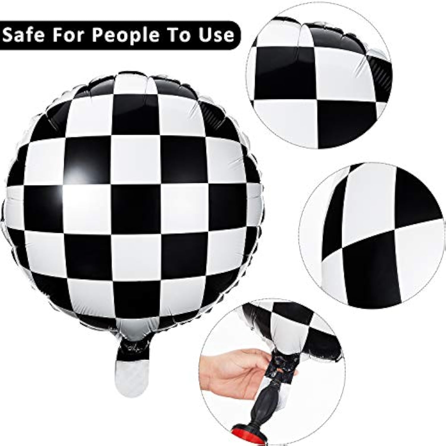 24 Pcs 18" Checkered Racing Balloons for Car Theme Parties