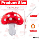 6Pcs Large Mushroom Balloons Mushroom Party Decorations,31 Inch Mushroom Decor Foil Balloons,Mushroom Balloon For Wedding Celebration Forest Plant Themed Party (A-Red)