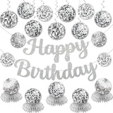 Disco Party Decorations Silver Disco Ball Banner Honeycomb Centerpieces Pack