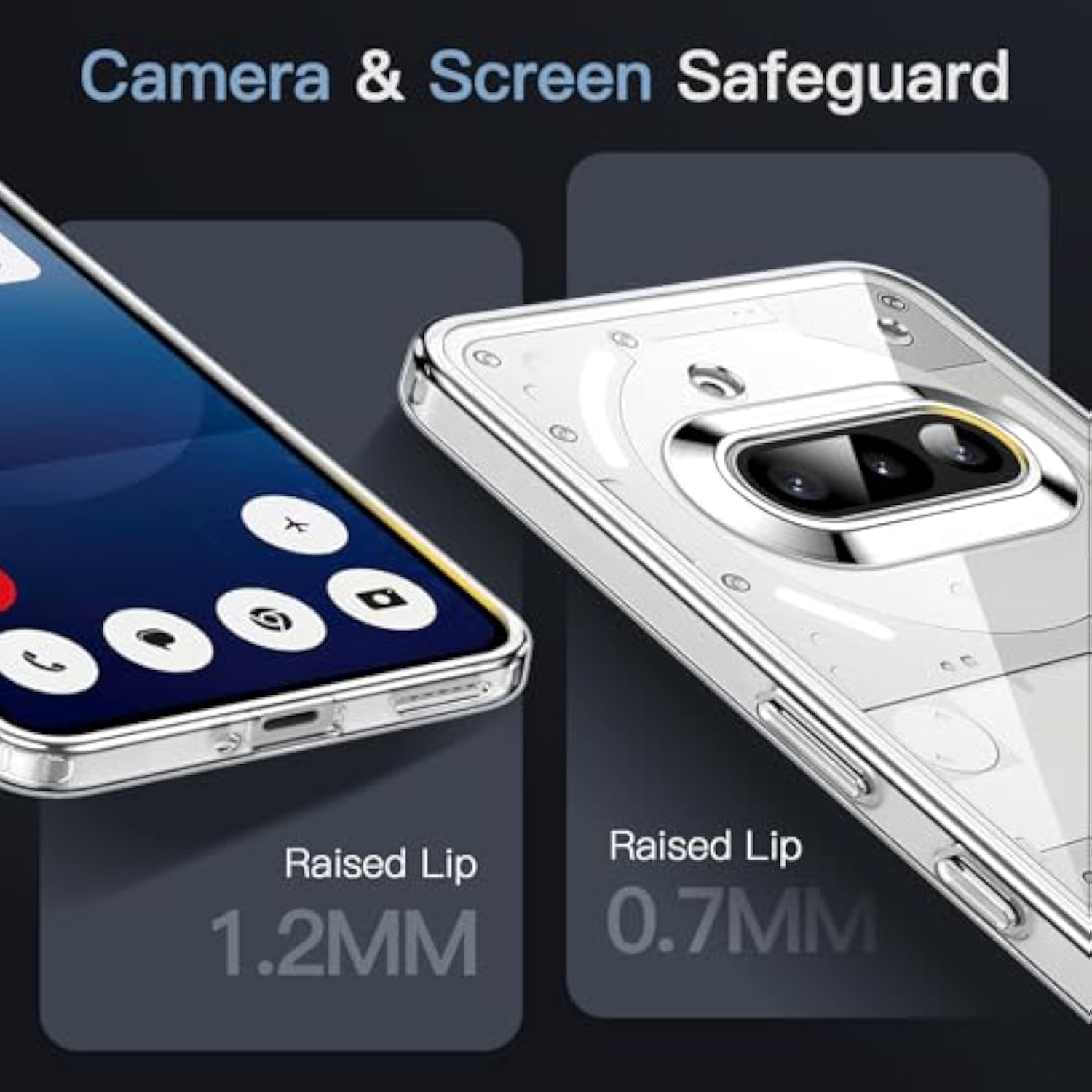 JETech Case for Nothing Phone 3a, Clear Shockproof Bumper Cover, Anti-Scratch Hard Back, Protective Slim Fit, Non-Yellowing, Durable Transparent TPU for Drop Protection (Clear)