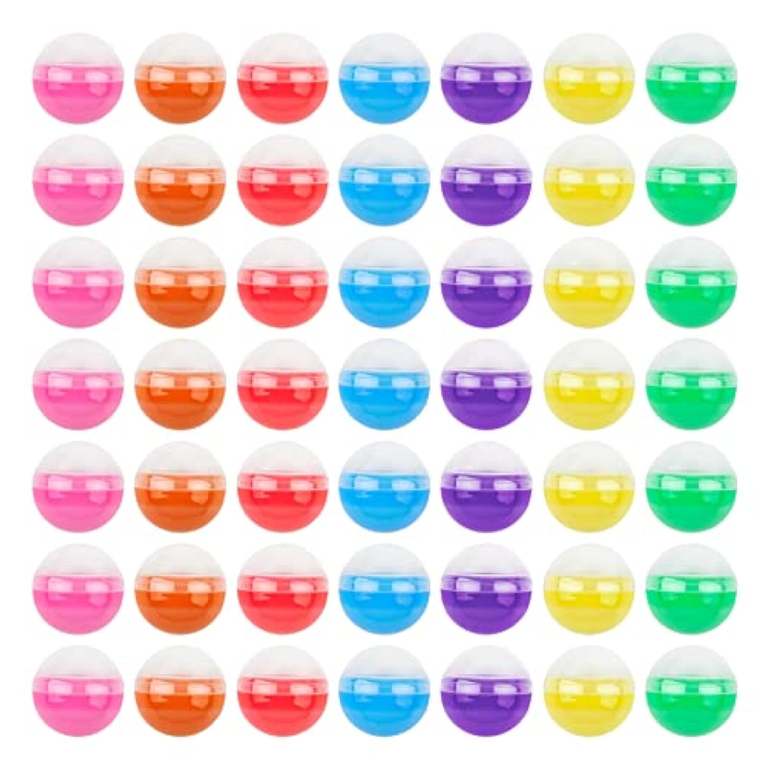 , Colorful Small Round Capsules 1.1 Inch Vending Machine Empty Plastic Gumball Containers For Party Favor Prize (50 Packs)