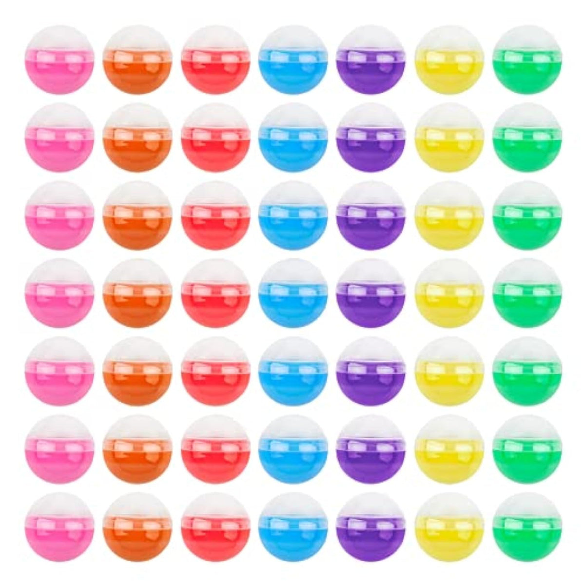 , Colorful Small Round Capsules 1.1 Inch Vending Machine Empty Plastic Gumball Containers For Party Favor Prize (50 Packs)