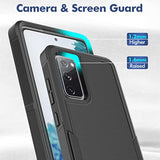 Samsung Galaxy S20 FE 5G Heavy Duty Dual Layer Protective Case with HD Screen Protector, Black