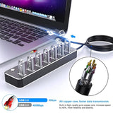 Usb Hub, 7 Port Usb Hub 3.0 With 4Ft Usb Long Cable Multiple Port,Individual U