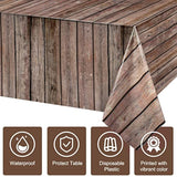 3 Pcs Western Party Tablecloth Western Cowboy Party Table Cover Cowboy Theme Plastic Tablecloth Wild West Wood Grain Table Cover For Birthday Baby Shower Decor (54 X 108 Inch)