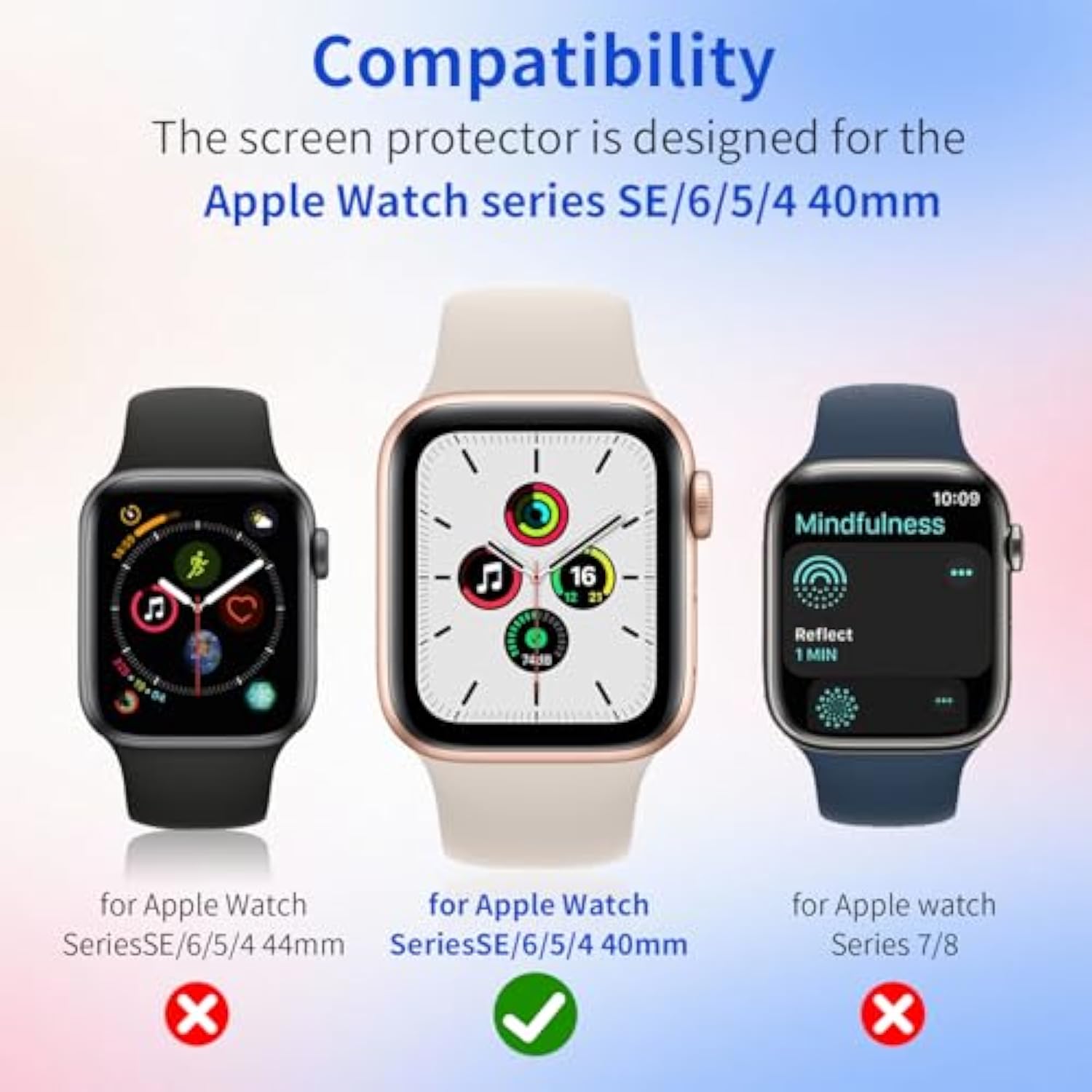 8 Pack For Apple Watch Screen Protector 40Mm, For Apple Watch Se 6/5/4 Series Screen Protector Non-Bubbles Upgrade Sensitive Flexible Tpu Hd Film For Iwatch (40Mm)